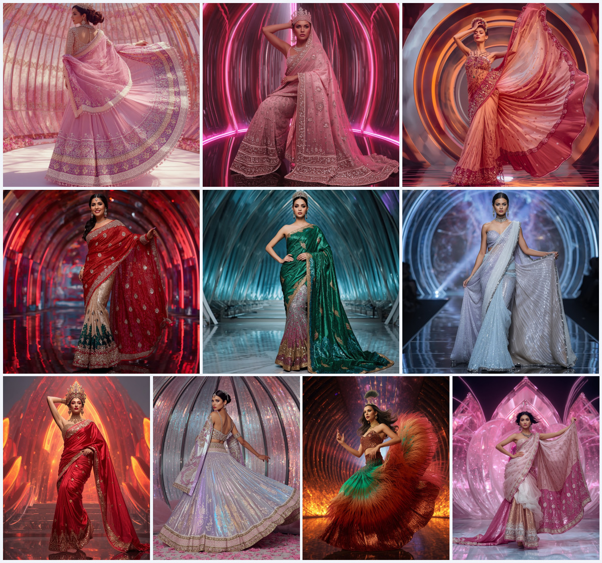 10+ Fringed Macrame-Net Fusion Modern Saree AI Prompts for Angelic Visuals via Gemini and ChatGPT - Main Thumbnail