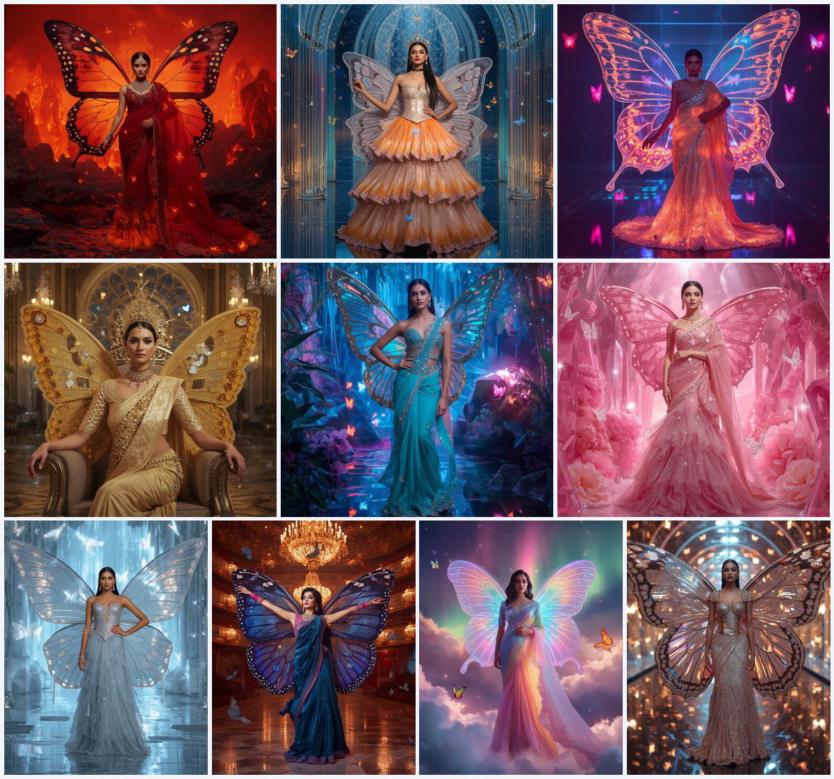 10+ Lavender Dream Butterfly Saree AI Prompts to Generate Soft Pastel Fantasy Portraits - Main Thumbnail
