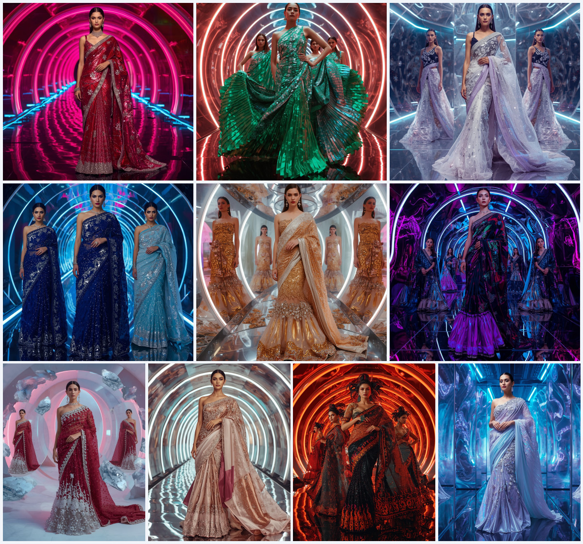 10+ Metallic Foil Fancy Saree AI Prompts to Generate Elite Editorials using Gemini, Grok, and ChatGPT - Main Thumbnail