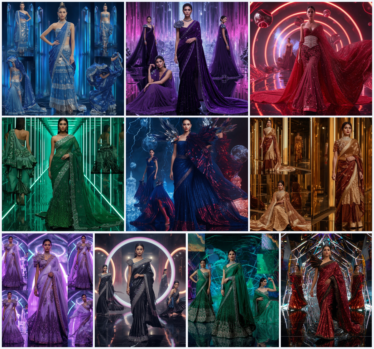 10+ Modern Fancy Saree AI Prompts in Net to Generate Soft Glamour Portraits with Gemini, Grok, and ChatGPT - Main Thumbnail