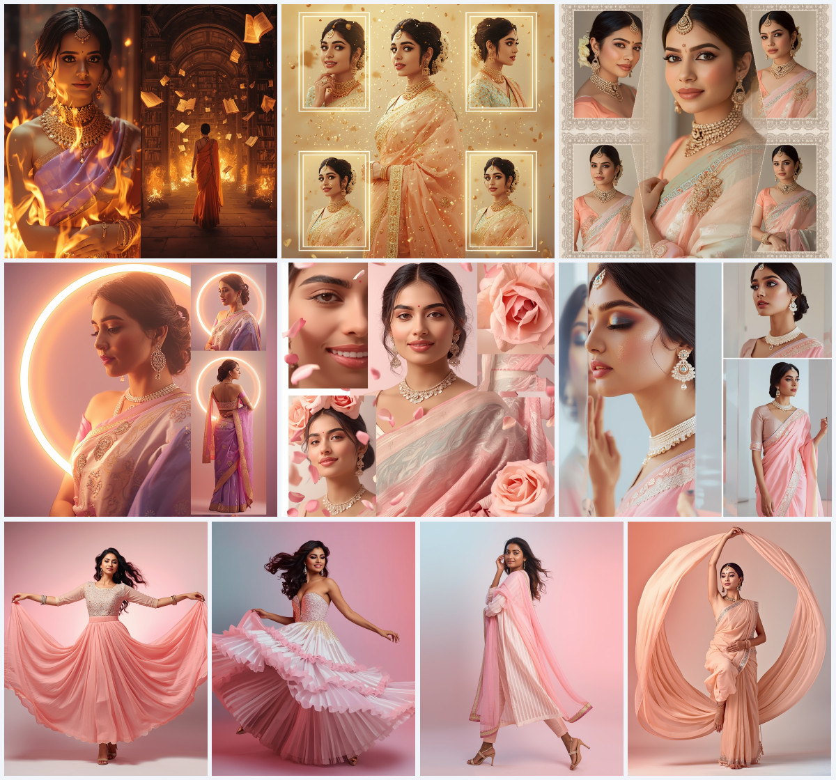 10+ Saree AI Prompt to Create Ultra Clean Aesthetic Ethnic Photos with Soft Glow and Modern Style - Main Thumbnail