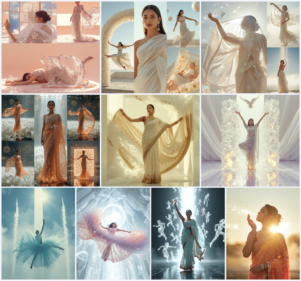 10+ Zari Woven Banarasi Saree Pose AI Prompts to Generate Bright DSLR Festive Photography - Main Thumbnail