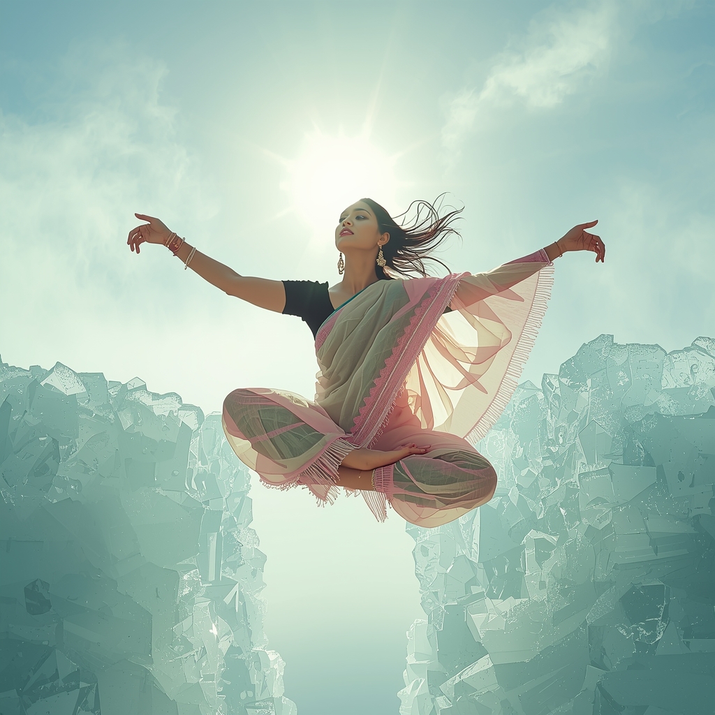 Festival Fancy Saree Photonic Crystal Wave-Guide Net | Cinematic Saree Ai Prompt