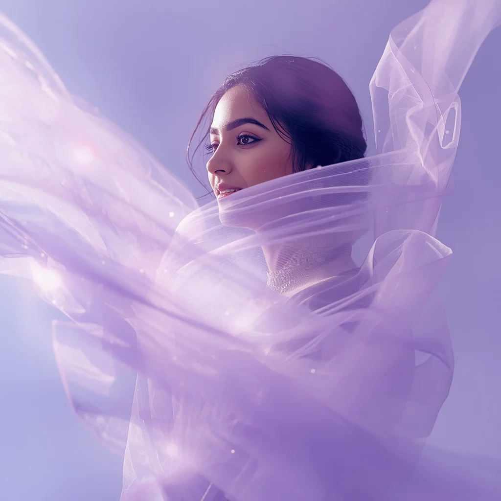 Festive Fancy Saree Luminous Sheer Organza Dream Aesthetic | Ai Prompt Text Generator