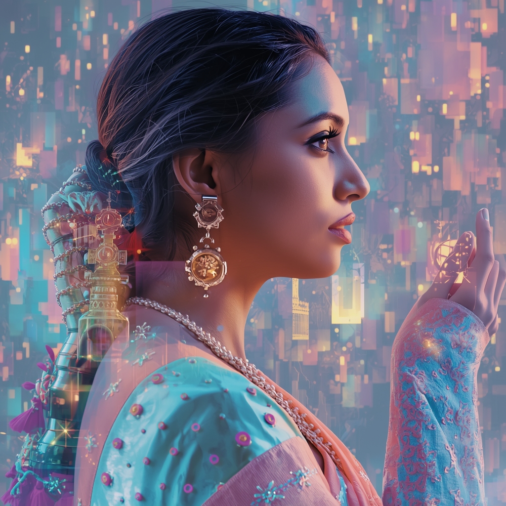 Festive Pastel Saree Absolute Meta-Creation Engine Collage | Creator of Creators Luxury Prompt | Gemini Ai Photo