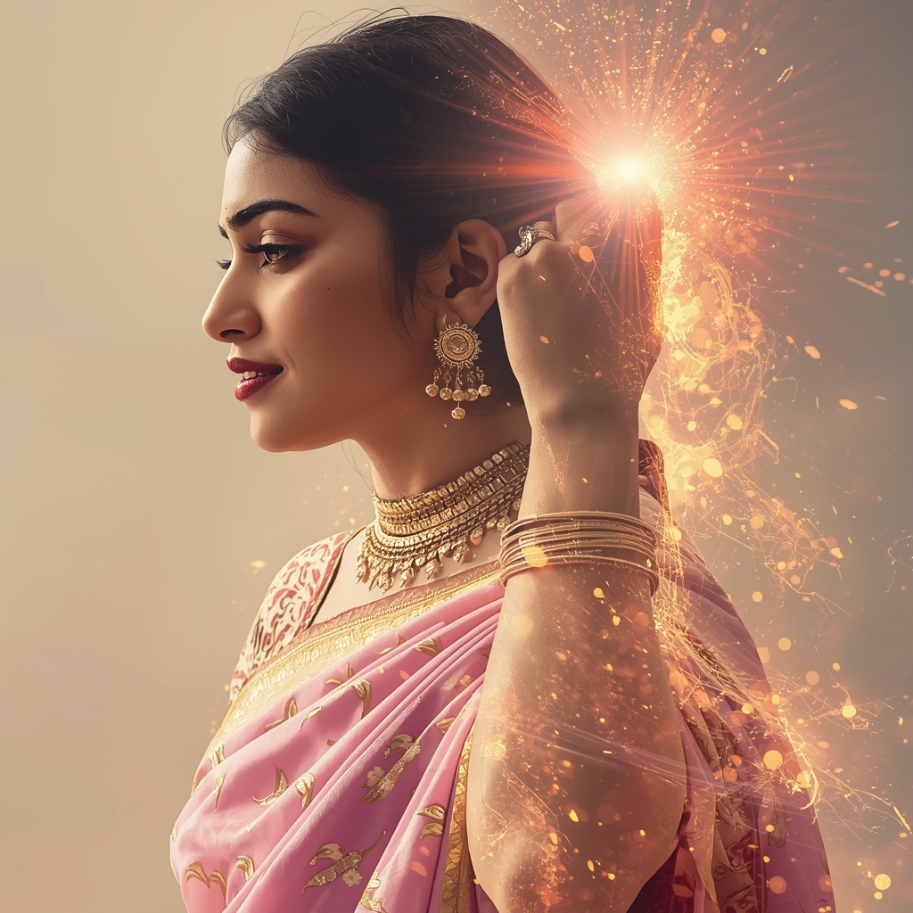 Festive Pastel Saree Infinite Creative Source Collage | Origin of All Design Luxury Prompt | Gemini Saree Prompt For Instagram