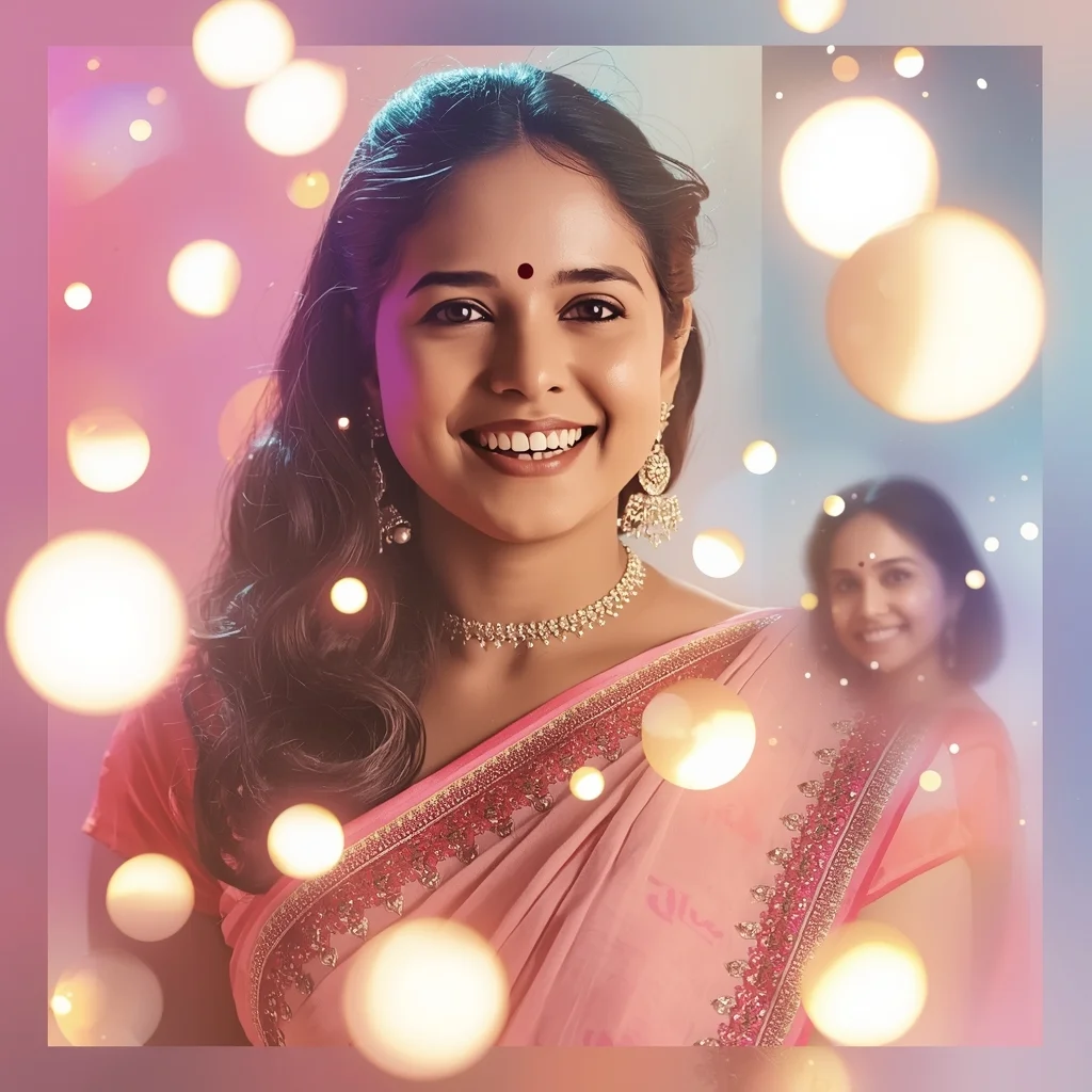 Festive Pastel Saree Light Orbs Collage | Indian Girl Glow Atmosphere Aesthetic Soft Cinematic Viral Prompt | Beautiful Saree Girl Ai Prompt