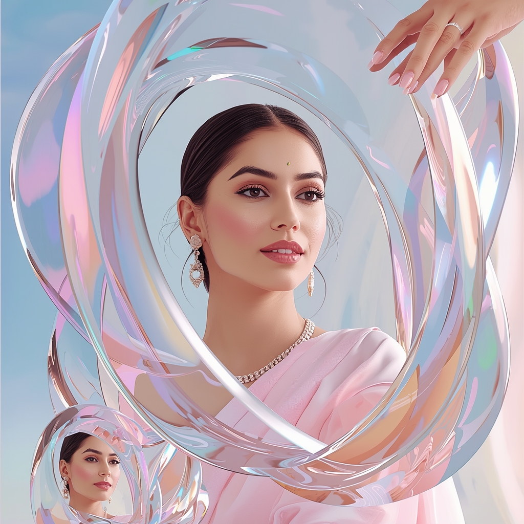 Festive Pastel Saree Liquid Glass Collage | Indian Girl Fluid Transparency Aesthetic Cinematic Ultra Realistic Viral Prompt | Saree Ai Prompt