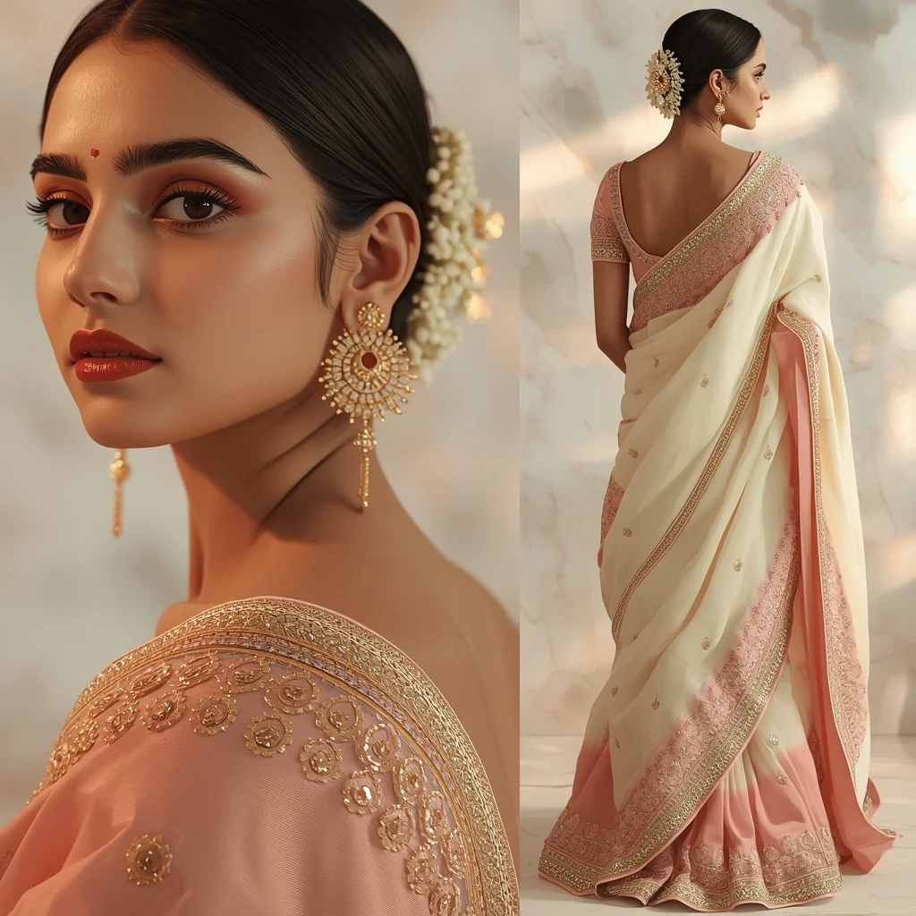 Festive Pastel Saree Marble Glow Collage | Indian Girl Luxury Stone Aesthetic Soft Cinematic Ultra Realistic Viral Prompt | Saree Traditional Ai Prompt Indian Culture