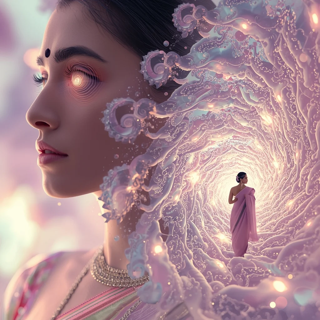 Pastel Saree Hyper Fractal Spiral Energy Universe Expansion Cinematic Viral Prompt | Gemini Ai Photo Prompt Copy Paste Trending Girl 2026 Instagram