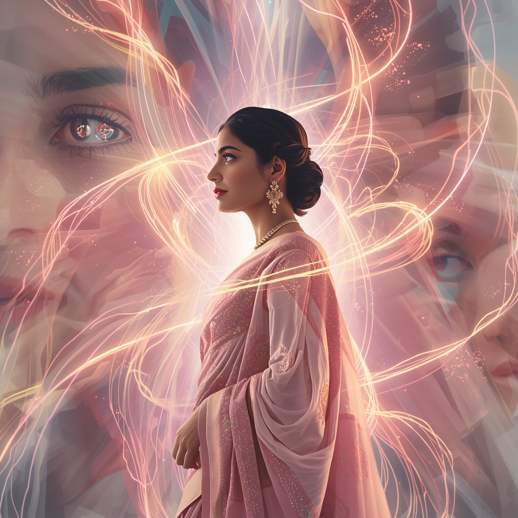 Pastel Saree Infinite Energy Helix Light Fusion Core Cinematic Viral Prompt | Saree Aesthetic Ai Prompt For Pinterest
