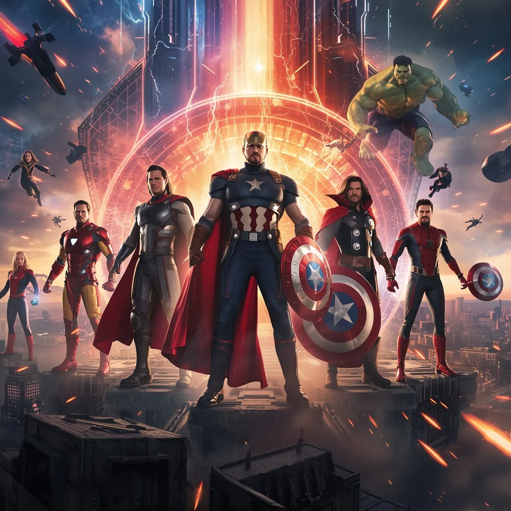 Scene 9 – Avengers Assemble Across Realities | Stable Diffusion Prompt