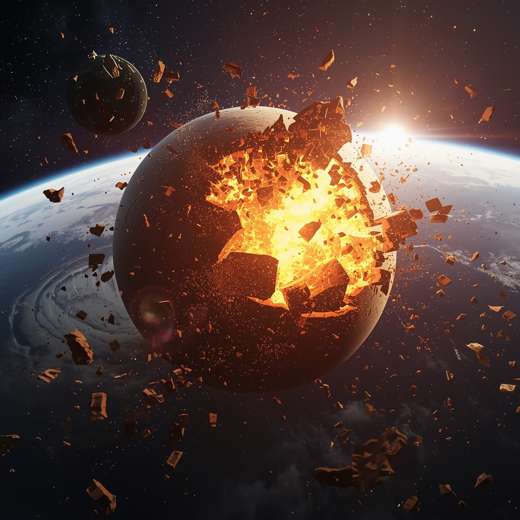 Thanos Planet Collapse Gravity Distortion Scene | Instagram Model Ai Prompt