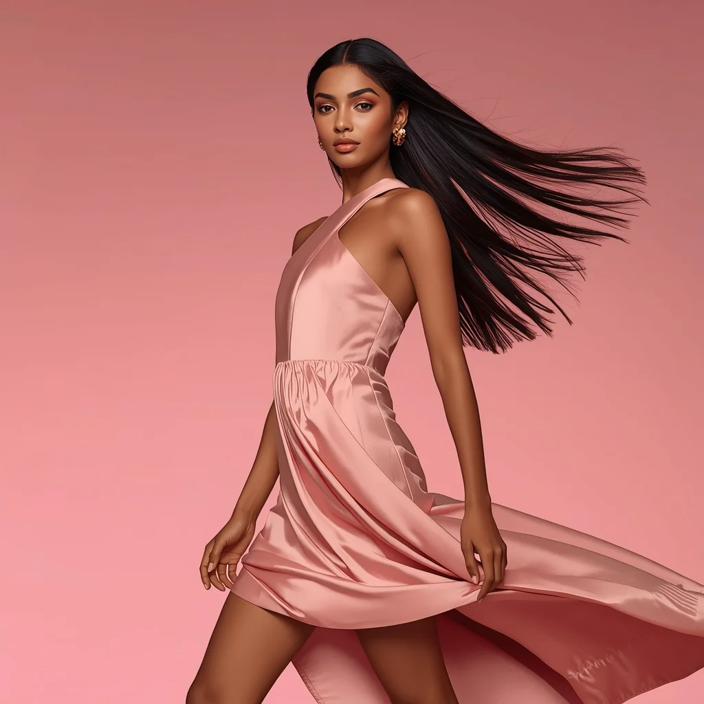 Worldwide Runway Blush Pink Cocktail Dress | Saree Ai Prompt